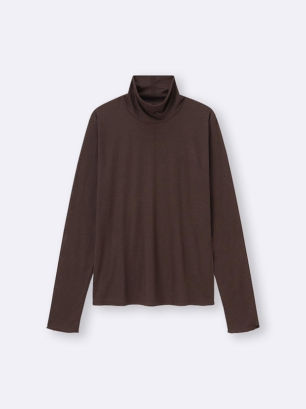 GUのソフトシアーハイネックT