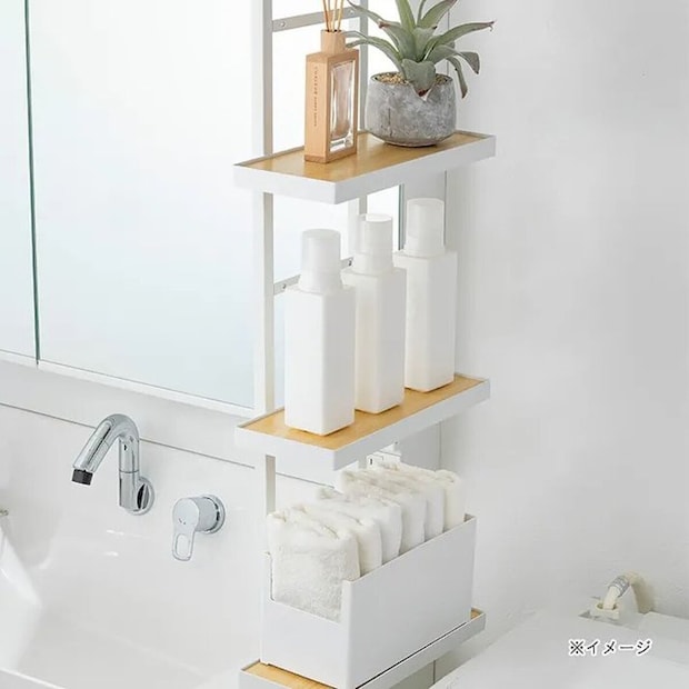 カインズ　CAINZ　壁面＆すきま用 突っ張り収納ラック ホワイト