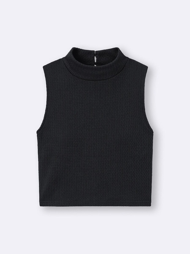 ブラフィールクロップドハイネックT 2026gu値下げ黒ブラフィールクロップドハイネックT