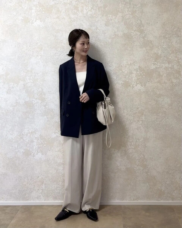 2026gu春ダブルブレストジャケットお手本コーデ