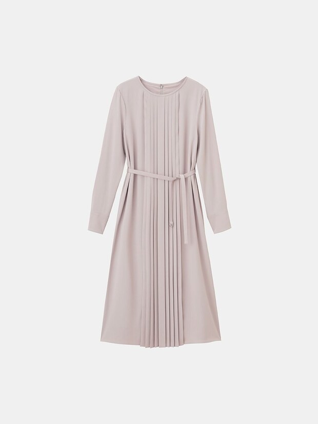 PLST ジョーゼットプリーツワンピース PLSTのジョーゼットプリーツワンピース