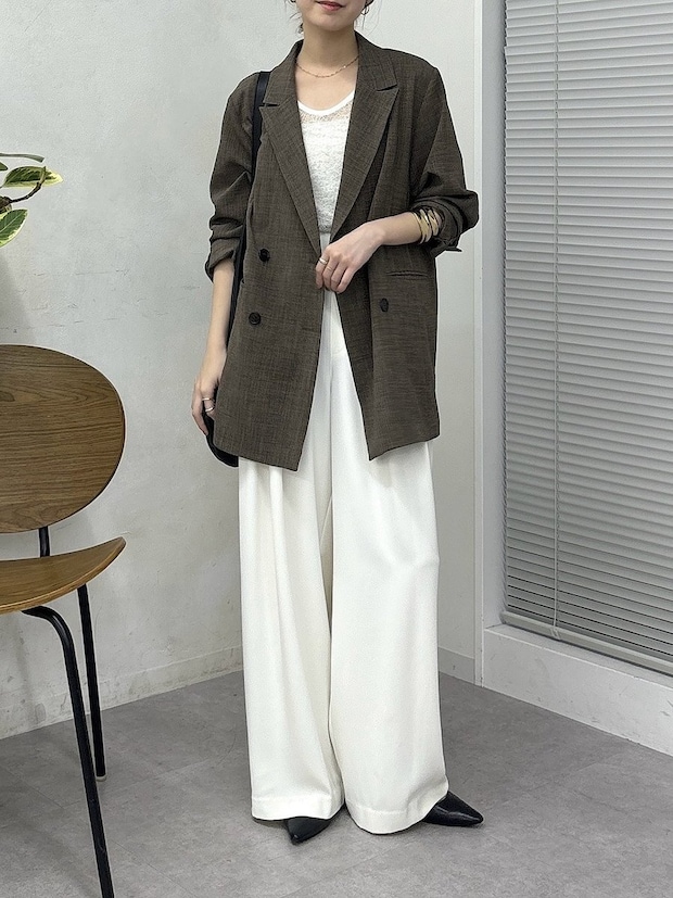 白ワイドパンツコーデ4