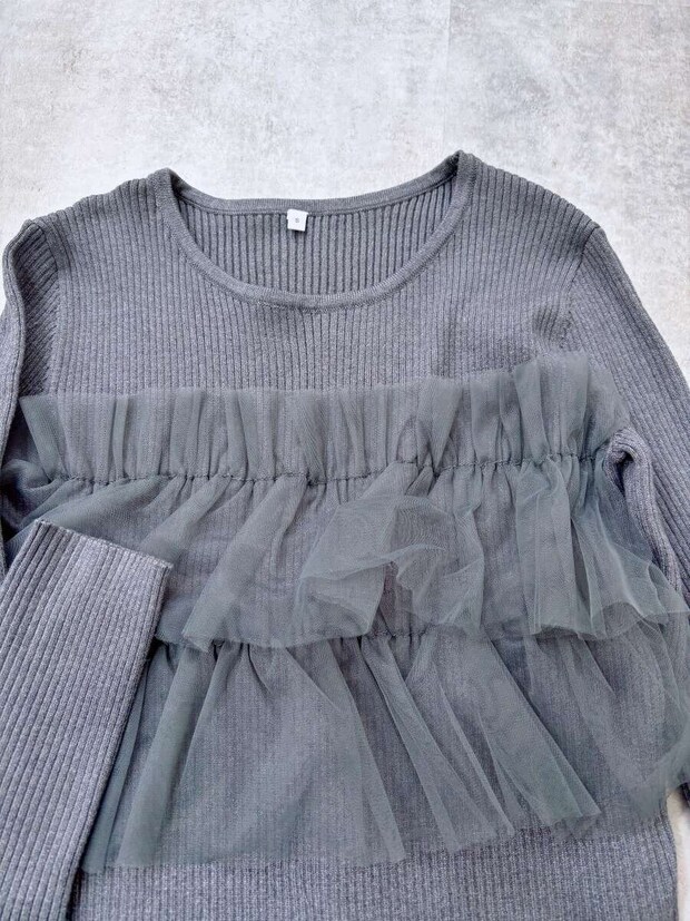 cocaチュールドッキングリブニット cocaチュールドッキングリブニットのチュール部分