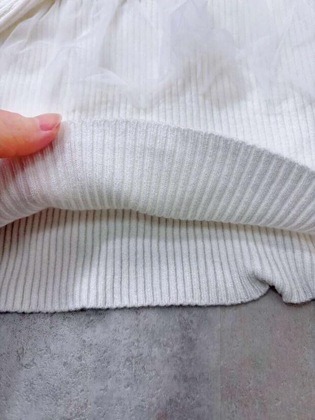 cocaチュールドッキングリブニット cocaチュールドッキングリブニットのリブ部分