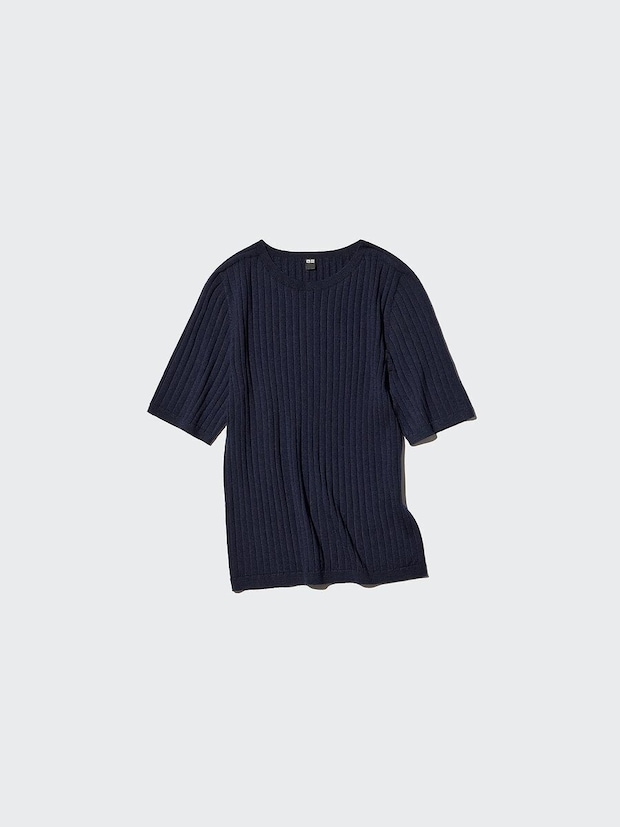 ユニクロの3Dメリノリブクルーネックセーター