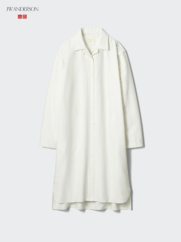 ユニクロのオープンカラーオックスフォードシャツワンピース