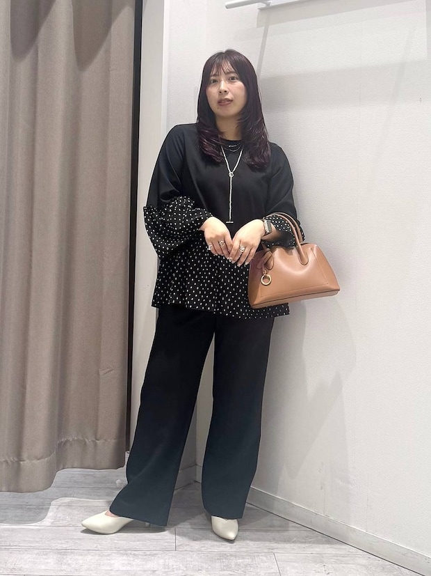 グローバルワーク 切り替えブラウスパンツセット グローバルワークの切り替えブラウスパンツセット