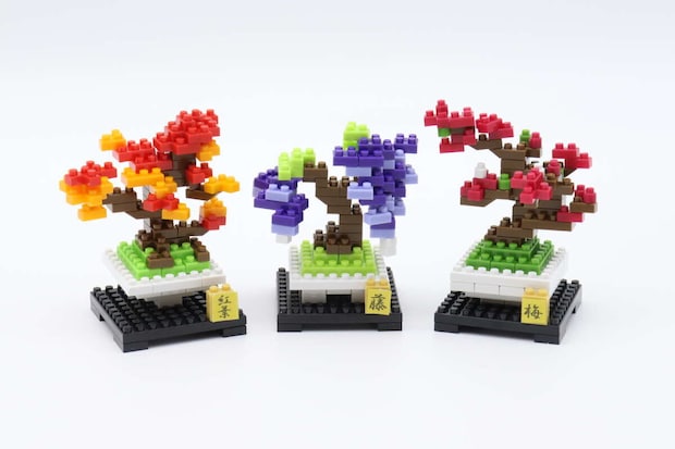 ダイソーのプチブロックの盆栽シリーズ3種