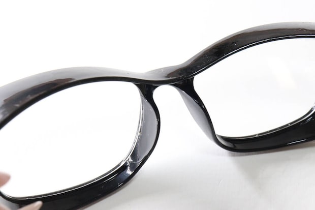 花粉メガネ（大人用、スクエア、ブラック）　内側