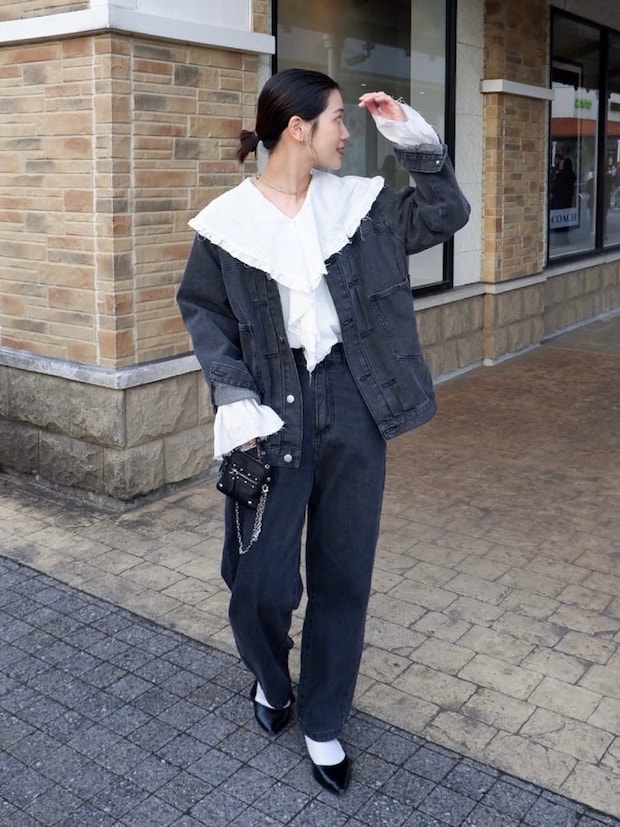 白ブラウス コーデ 白ブラウスコーデ3