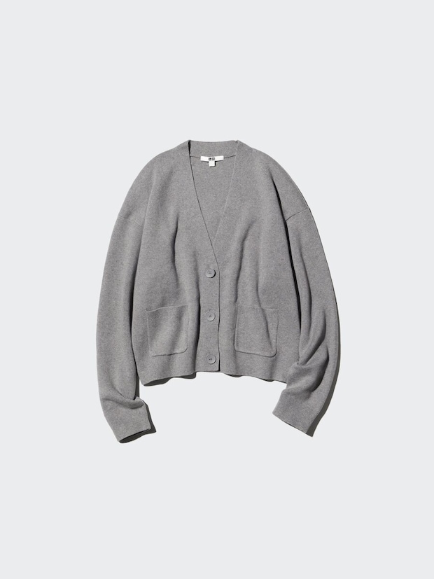 2026春ユニクロ値下げスムースコットンVネックショートカーディガン