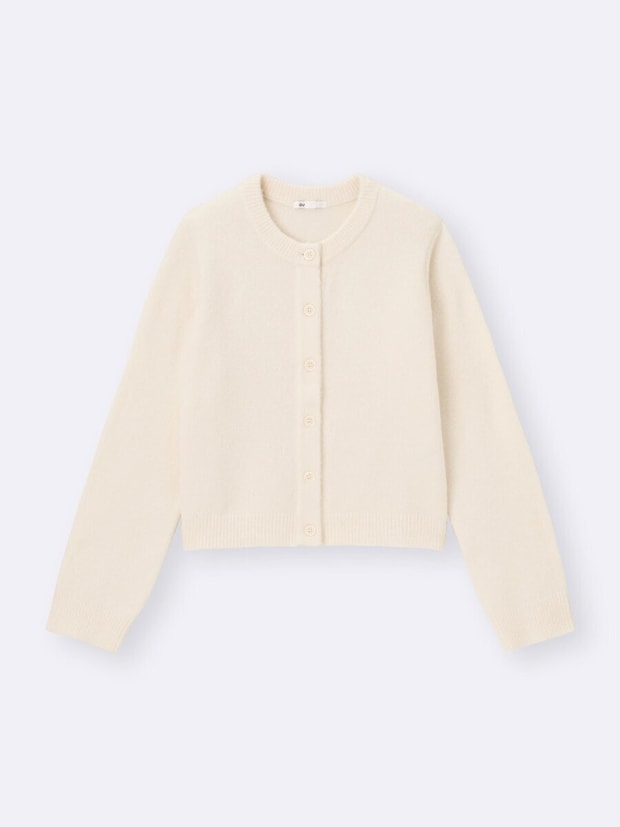 2026gu春値下げ大人女性おすすめパフニットクルーネックカーディガン