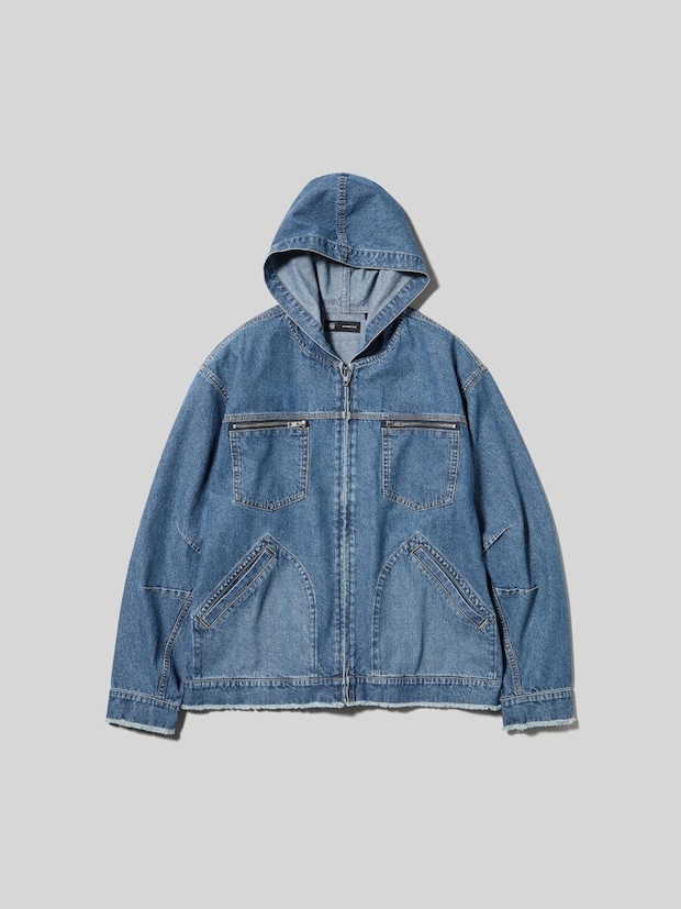 2026春gu大人女性おすすめアウターデニムジップアップパーカ