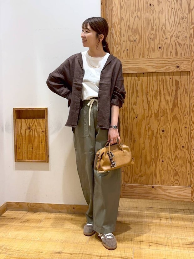 グローバルワーク2026春羽織りフレンチリネンシャツジャケット