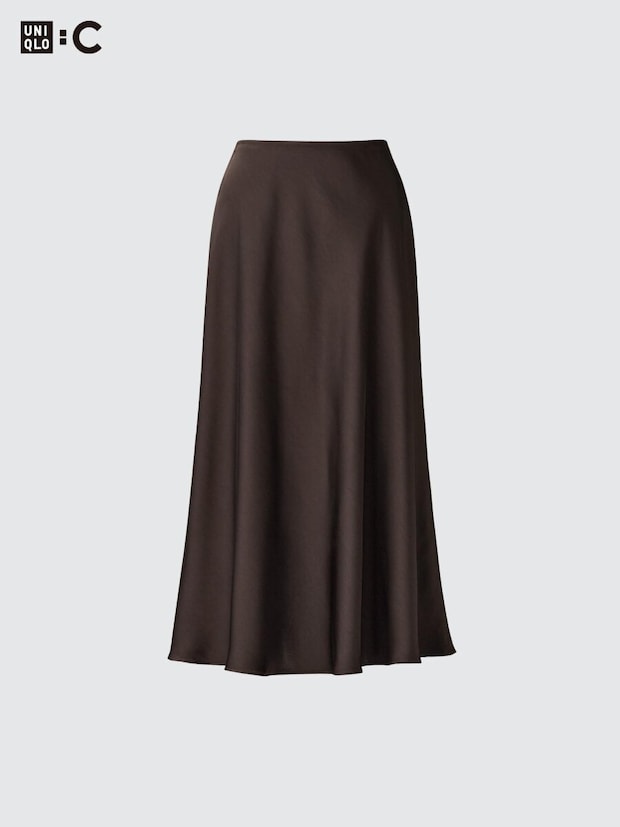 2026春ユニクロ大人女性おすすめサテンロングスカート