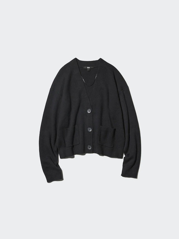 2026春ユニクロ大人女性おすすめスムースコットンVネックショートカーディガン