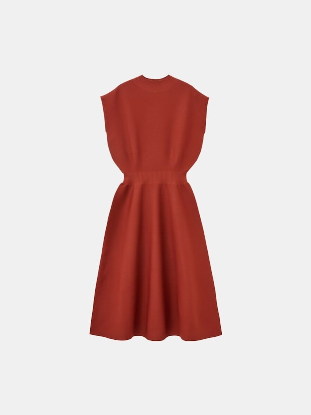 2026春plst大人女性おすすめホールガーメント（R）ボトルネックフレアワンピース