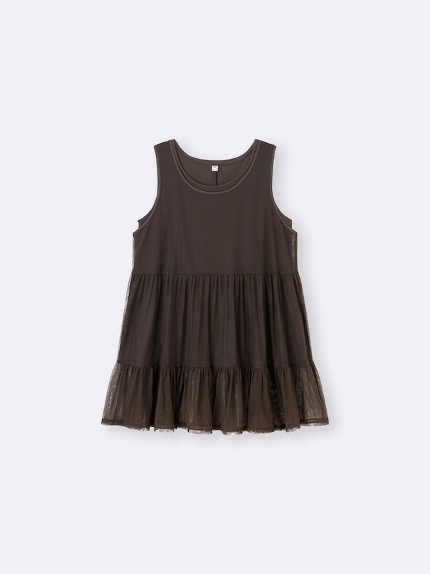 2026gu春大人女性おすすめ2ピースチュールチュニック