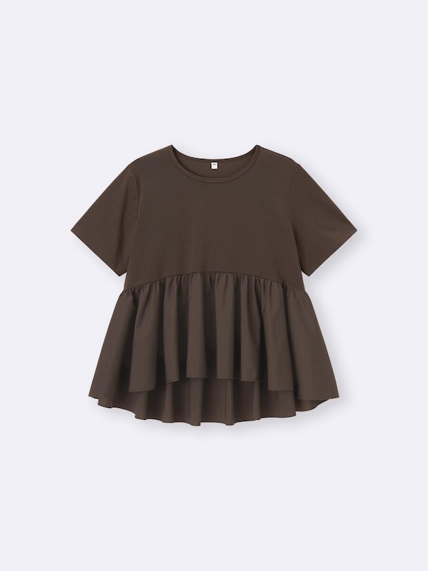 2026gu春大人女性おすすめ布帛コンビネーションT