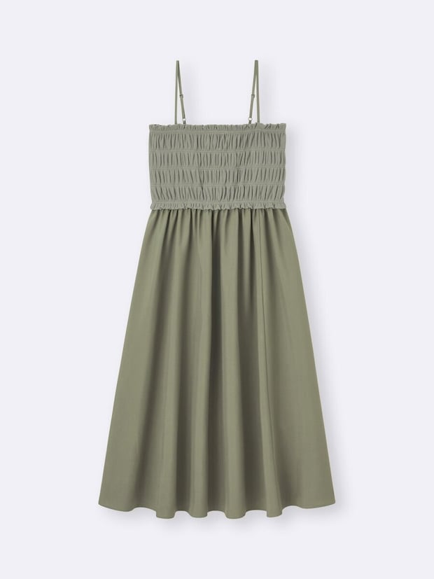 2026gu春大人女性おすすめ布帛コンビネーションワンピース