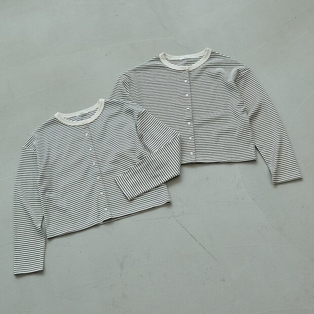 2026春しまむら大人女性おすすめボーダークルーネックカーディガン