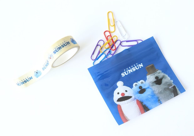 マスキングテープジッパーケース パペットスンスンマスキングテープジッパーケース