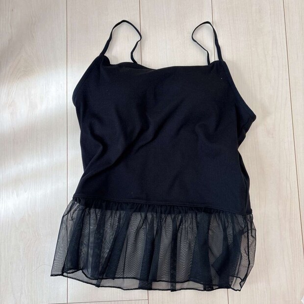 GUブラフィールペプラムキャミソール GUブラフィールペプラムキャミソール BLACK