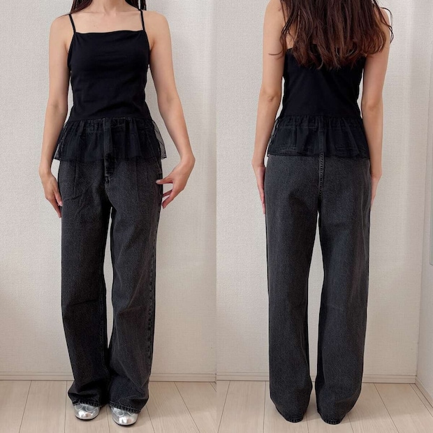 GUブラフィールペプラムキャミソール GUブラフィールペプラムキャミソール Lサイズ丈感