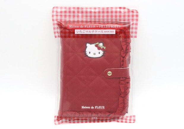 宝島社ムック付録のMaison de FLEUR×HELLO KITTY いちごマルチケースBOOK RED1