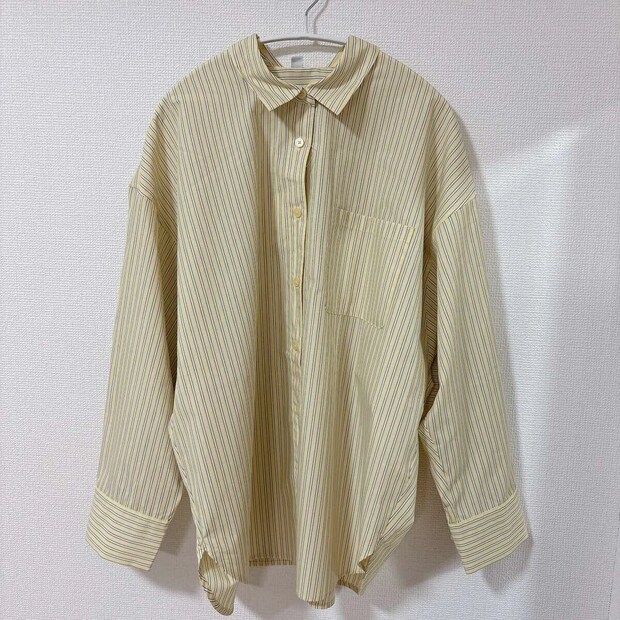 guドルマンスリーブストライプシャツイエロー