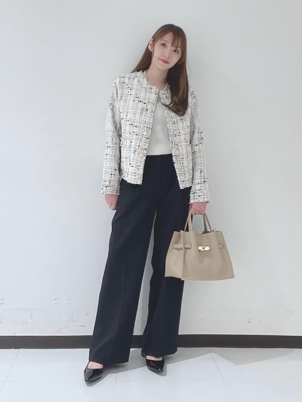 ツイードジャケットコーデ 2026春大人女性おすすめきれいめツイードジャケットコーデ