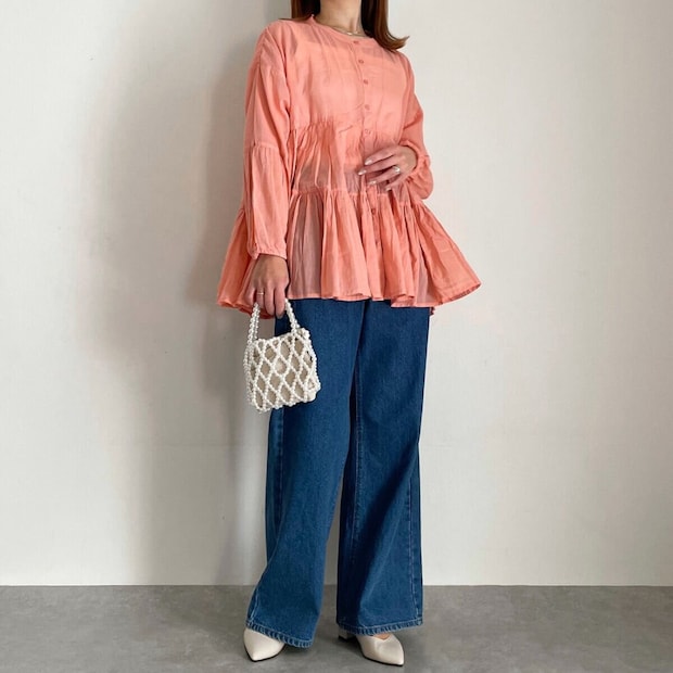 GUコットンブレンドスクエアネックキャミソール　シアートップスレイヤード