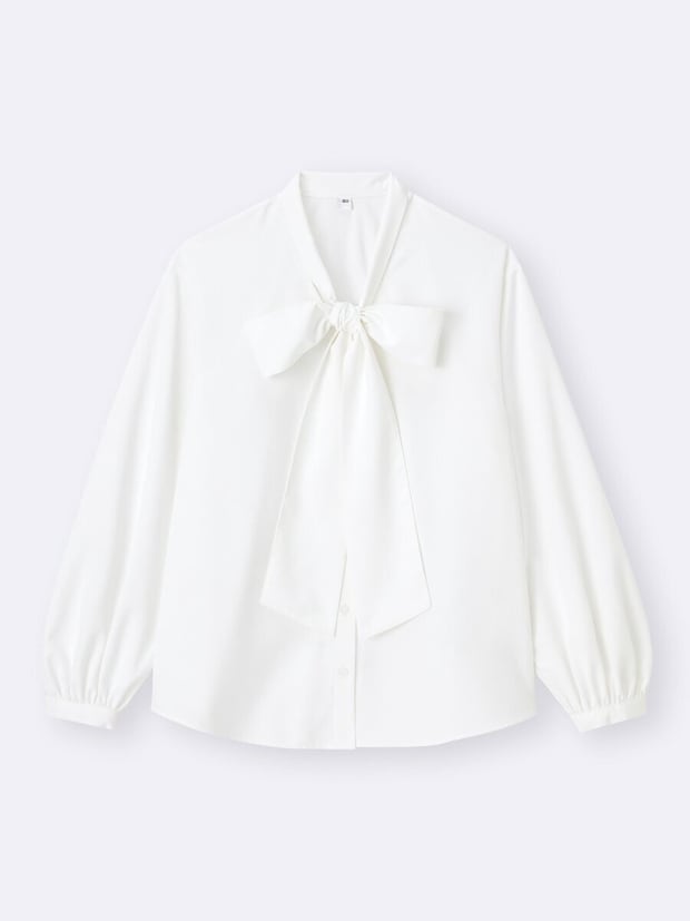 ボウタイブラウス／01 OFF WHITE