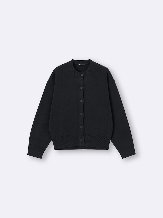 スウェットライクニットドルマンスリーブカーディガン／09 BLACK