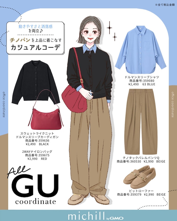 2026春上下GUチノパンコーデ