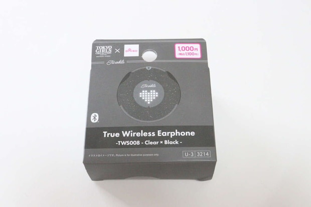 完全ワイヤレスイヤホン（ TWS008、クリア×ブラック）　パッケージ