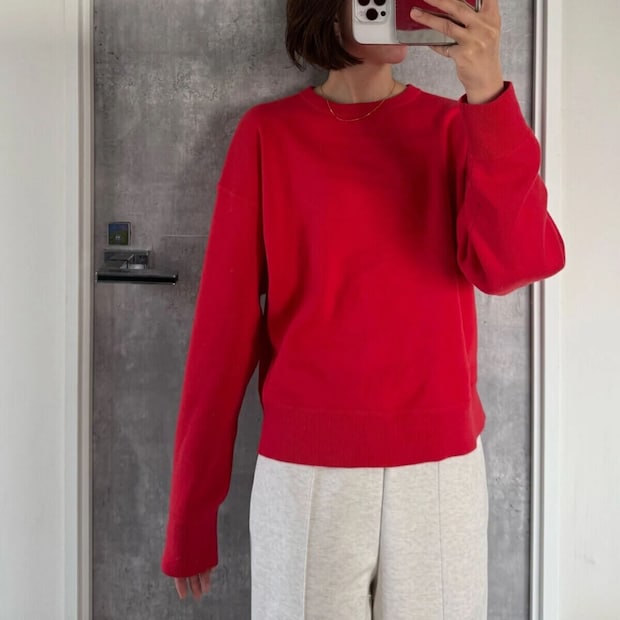 2026春ユニクロ大人女性おすすめスムースコットンクルーネックセーター