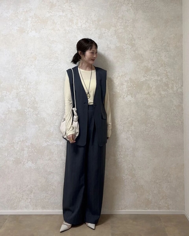 2026春ユニクロ大人女性おすすめシアーTジレコーデ