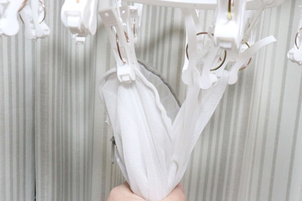 ダイソーの引っ張る取りやすいピンチハンガー（18ピンチ）の使用例