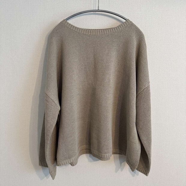 MICA＆DEAL　ボートネックルーズニットプルオーバー　ベージュ