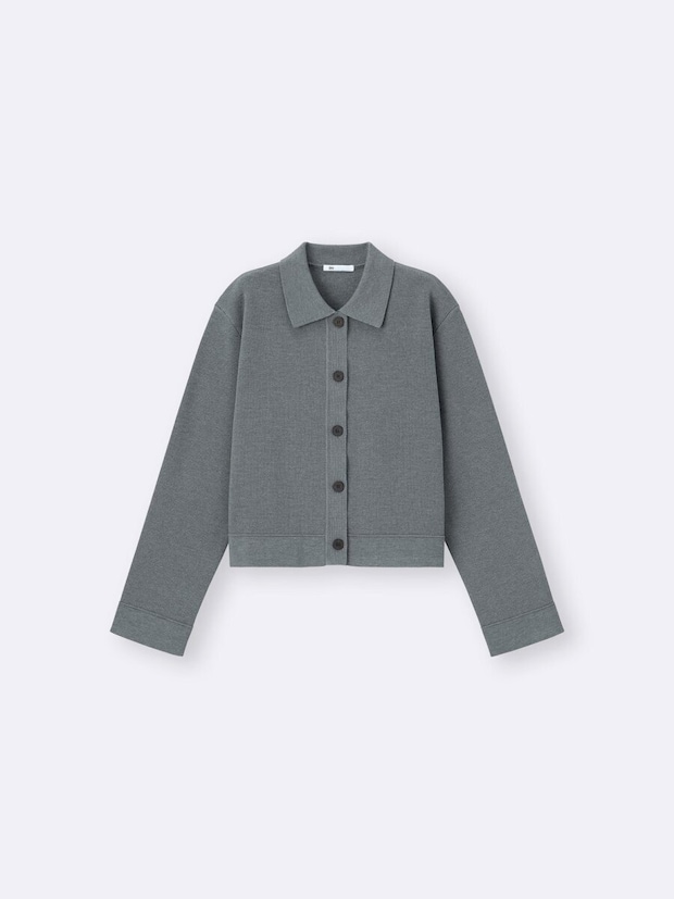 GUのミラノリブポロカーディガン