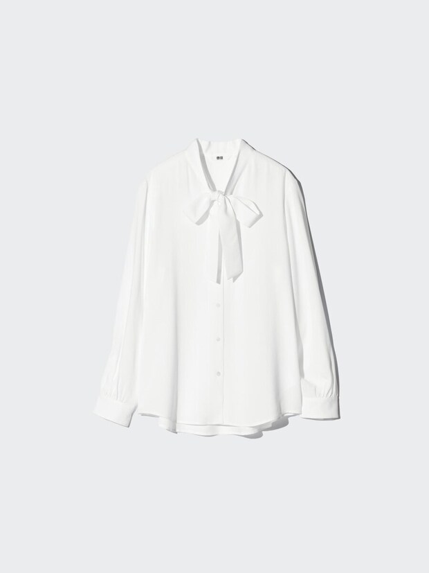 2026春ユニクロ大人女性おすすめレーヨンボウタイブラウス