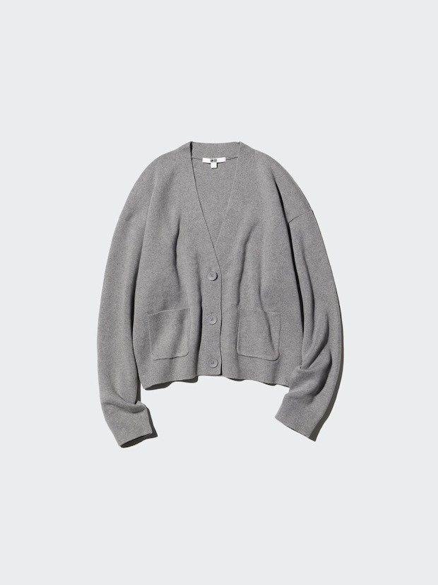 ユニクロのスムースコットンVネックショートカーディガン