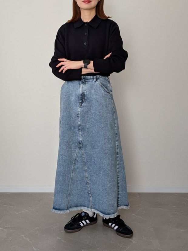 デニムスカート コーデ デニムスカートコーデ1