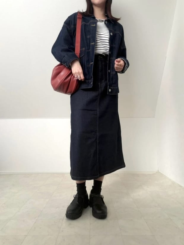 デニムスカート コーデ デニムスカートコーデ3