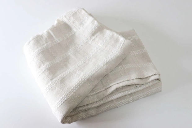 ダイソー　ナチュラルドビーカーテン（インド綿混、チェック）