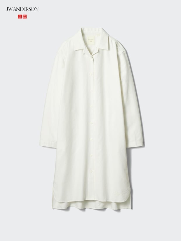 2026春ユニクロJW ANDERSON値下げオープンカラーオックスフォードシャツワンピース
