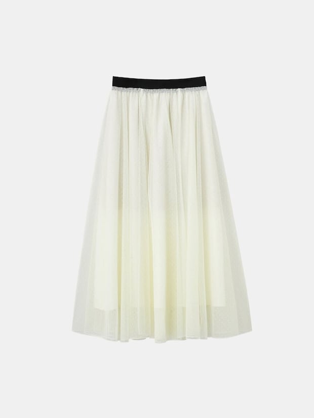 ドットボリュームチュールスカート 2026plst春ドットボリュームチュールスカート