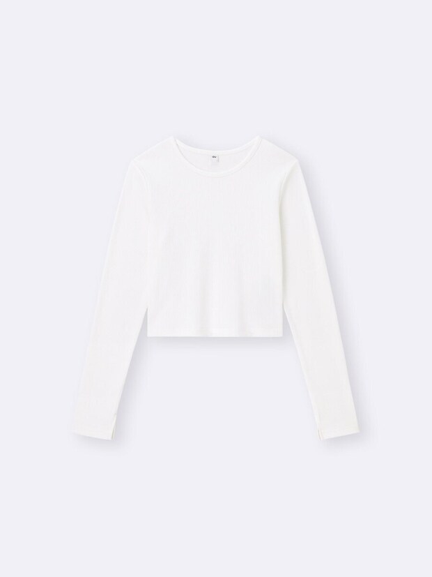 GUのリブクロップドT