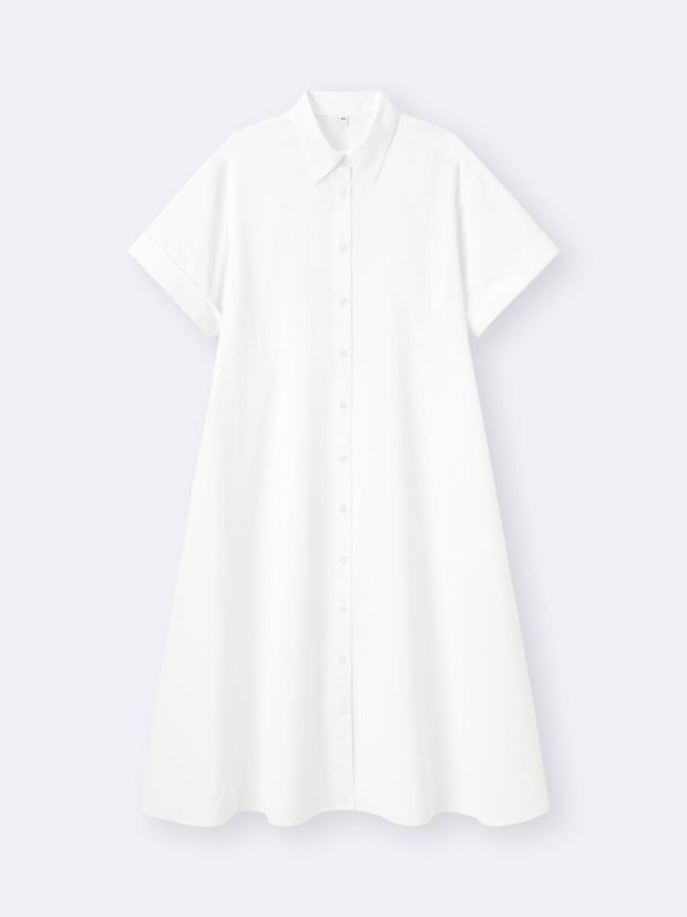 2026gu春大人女性おすすめフレアシャツワンピース